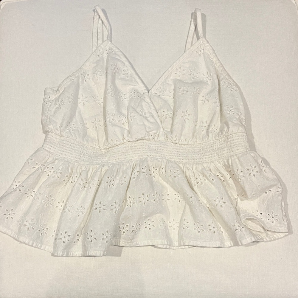 American Eagle Outfitters White Eyelet Top